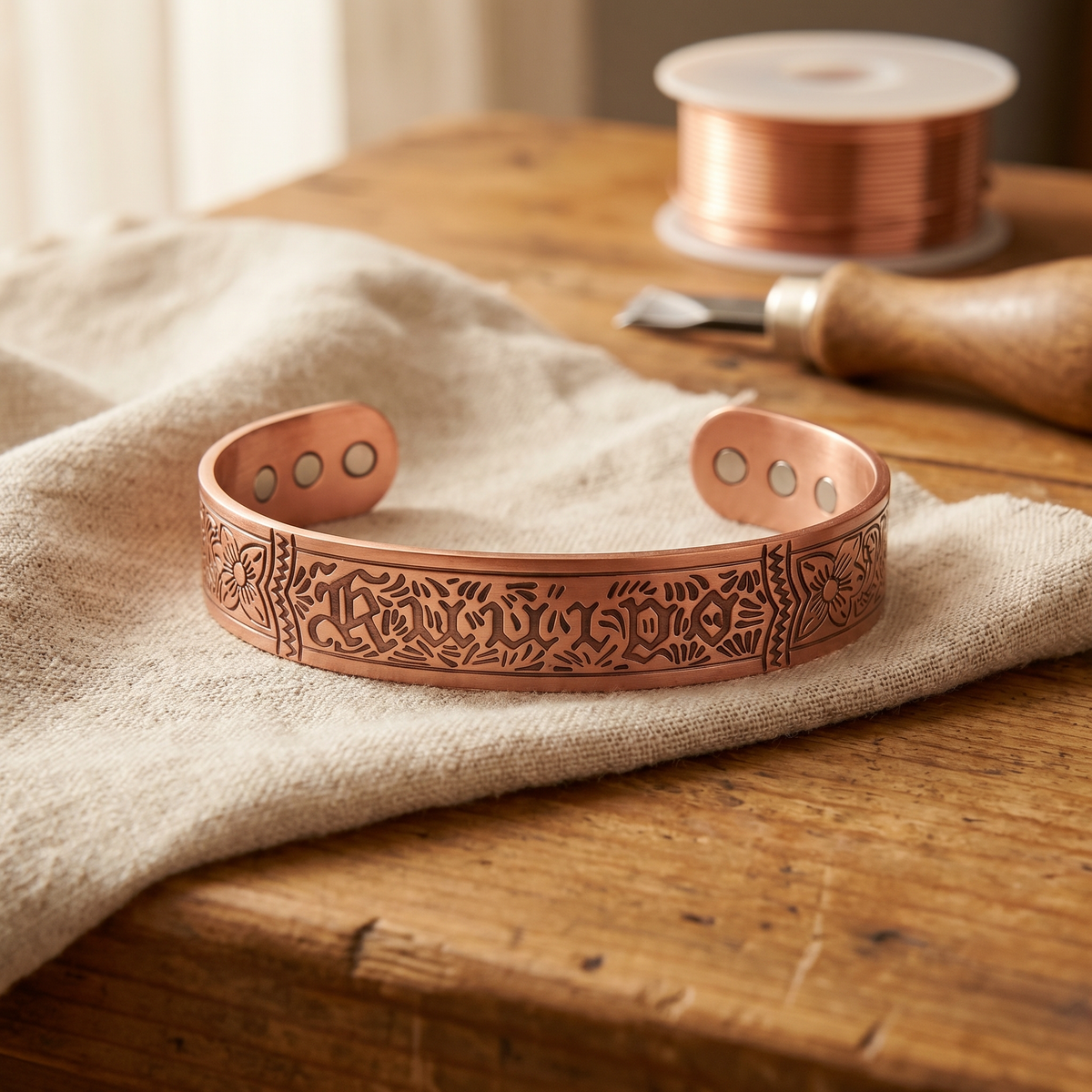 Copper Bracelet Twisting