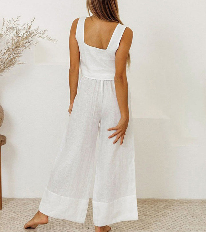 Megan - Minimalist Top and Flared Trousers Ensemble