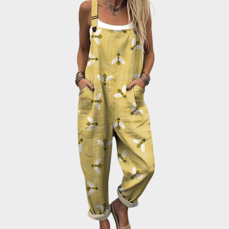Dungarees with Dragonflies, Mustard Yellow