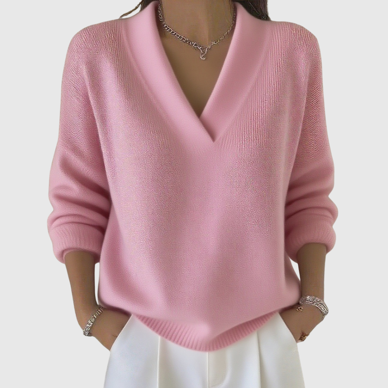 Faye | Soft V-Neck Jumper in Relaxed Fit