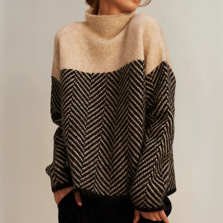 Norah | Cotton Jumper with Stand-Up Collar