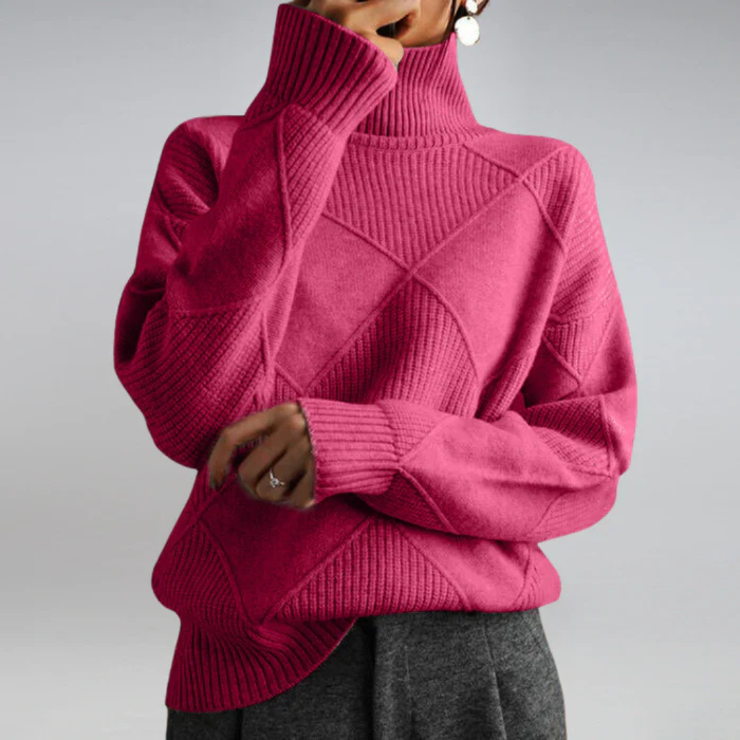 Lauren | Luxurious Cashmere Jumper with Stand-Up Collar
