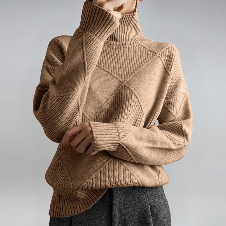 Lauren | Luxurious Cashmere Jumper with Stand-Up Collar