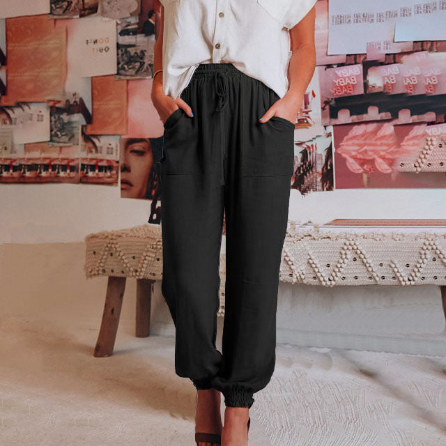 Kaeli – Elegant Joggers with Drawstring
