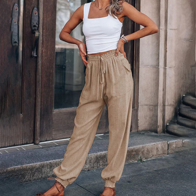 Kaeli – Elegant Joggers with Drawstring