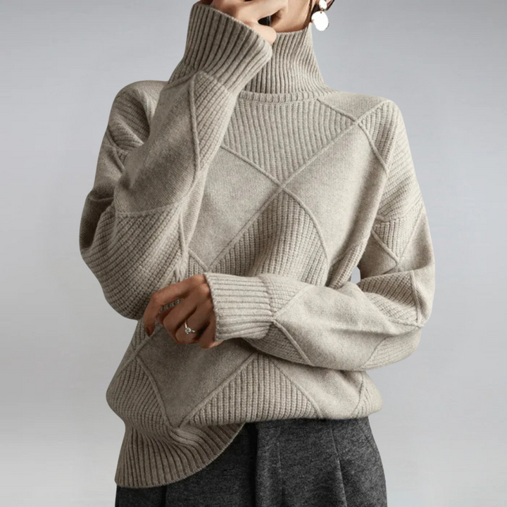 Lauren | Luxurious Cashmere Jumper with Stand-Up Collar