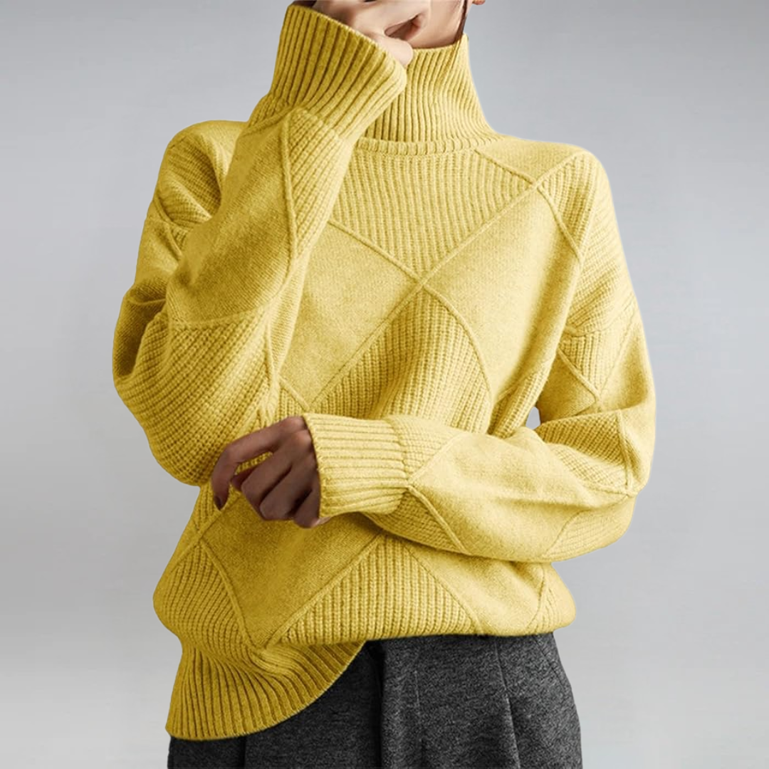 Lauren | Luxurious Cashmere Jumper with Stand-Up Collar
