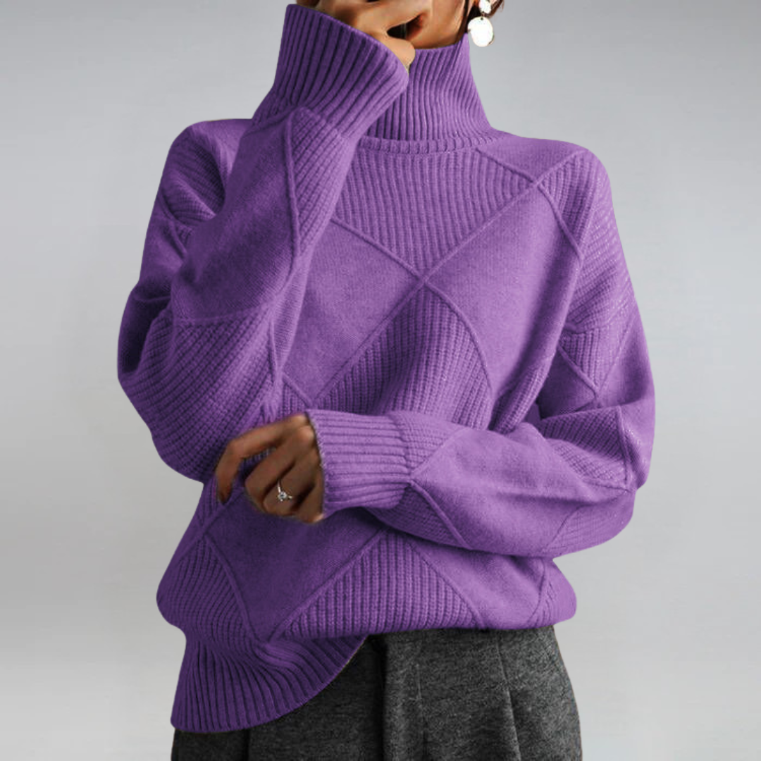 Lauren | Luxurious Cashmere Jumper with Stand-Up Collar