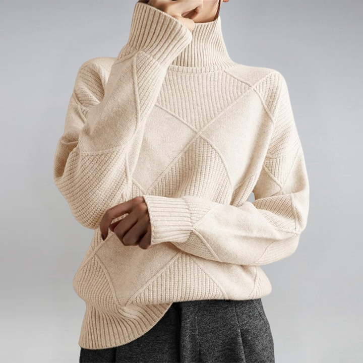 Lauren | Luxurious Cashmere Jumper with Stand-Up Collar