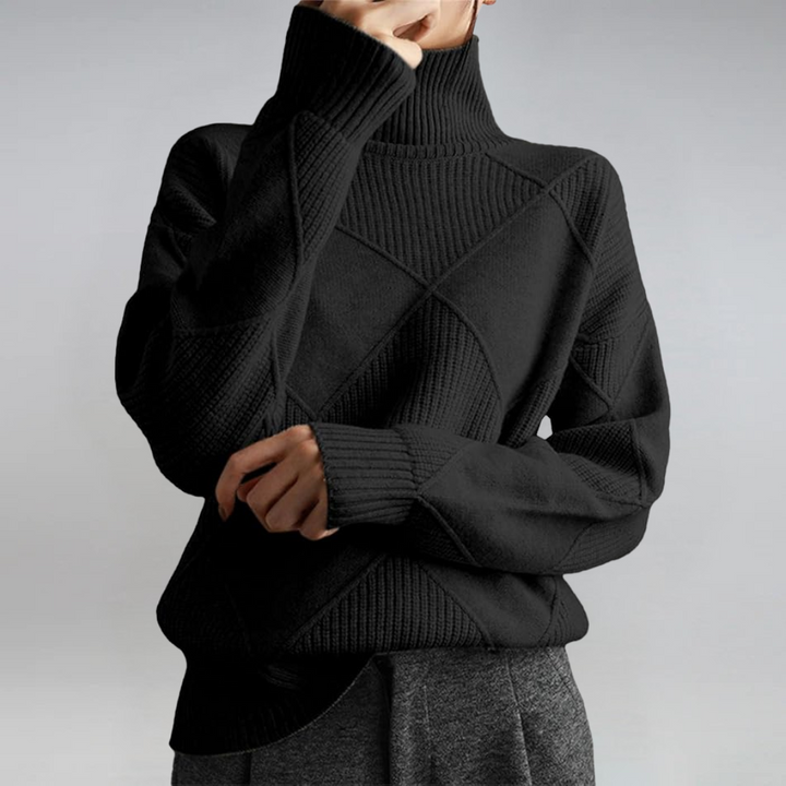Lauren | Luxurious Cashmere Jumper with Stand-Up Collar