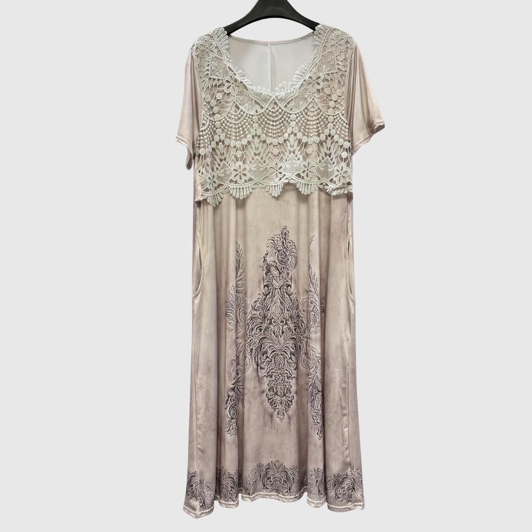 INDIGO | ELEGANT FLORAL MIDI DRESS