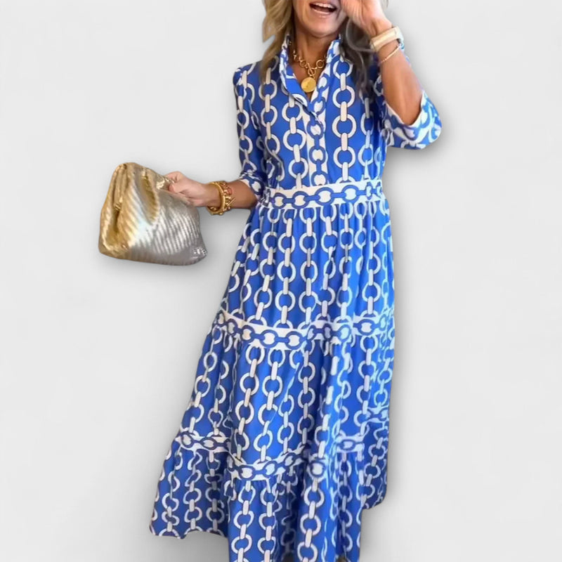 JULIANA | MIDI DRESS WITH CHAIN PRINT