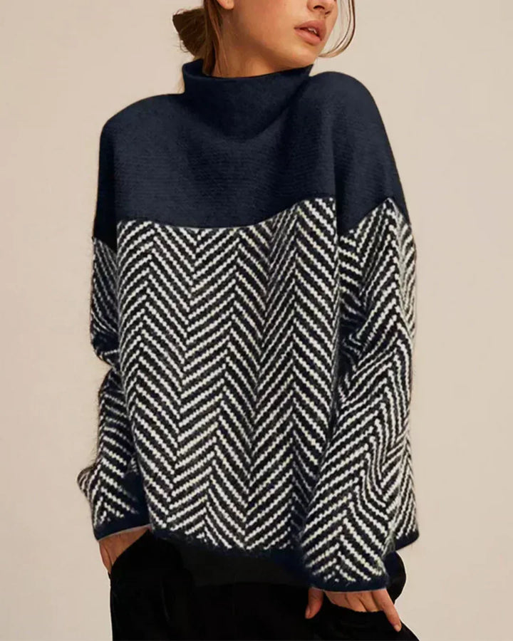 Norah | Cotton Jumper with Stand-Up Collar