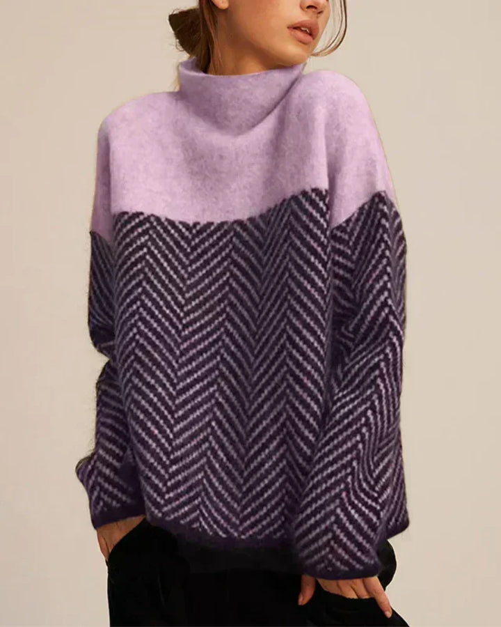 Norah | Cotton Jumper with Stand-Up Collar