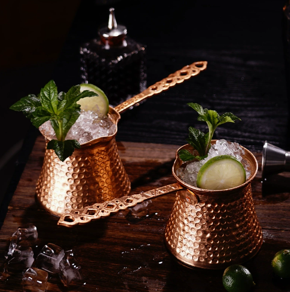 Hand-Hammered Copper Coffee Pot