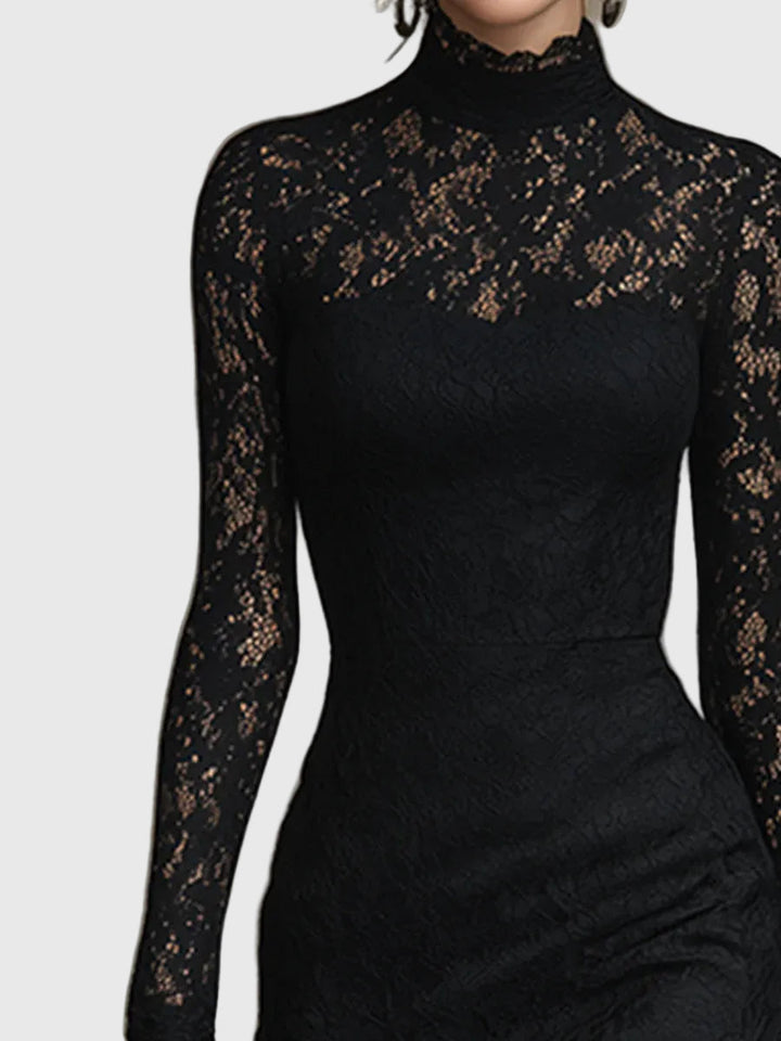 Monica | Elegant Maxi Dress with Flared Lace Skirt