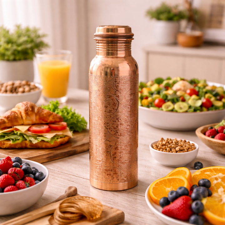 950 ml Engraved Copper Water Bottle