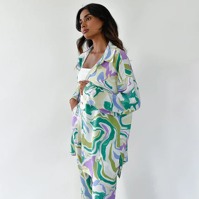 Zyra - Bold Printed Swirl Ensemble