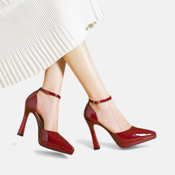 Evette Leather Court Shoes