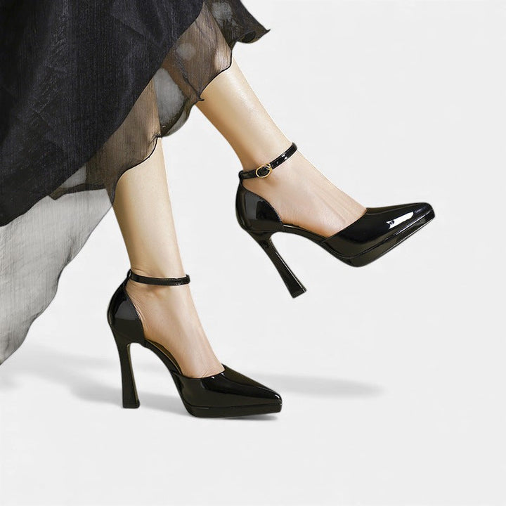 Evette Leather Court Shoes