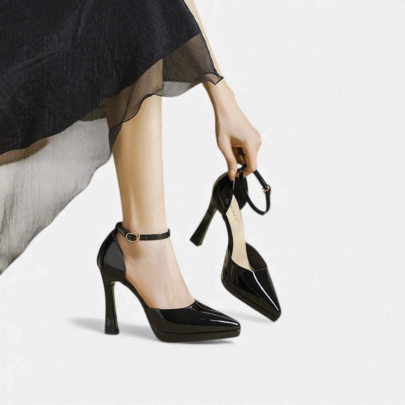 Evette Leather Court Shoes