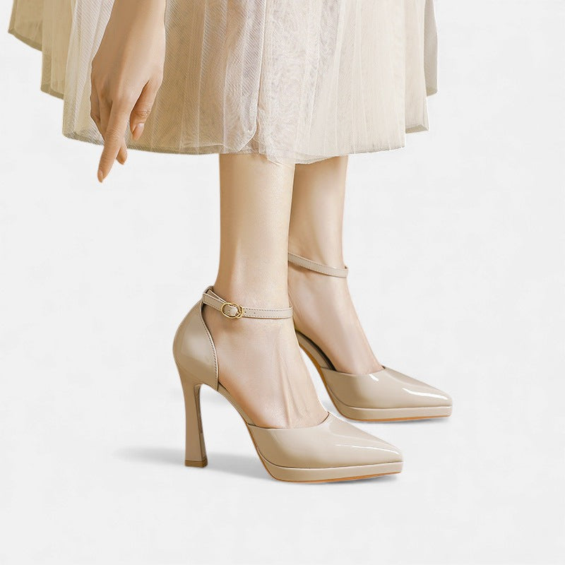 Evette Leather Court Shoes