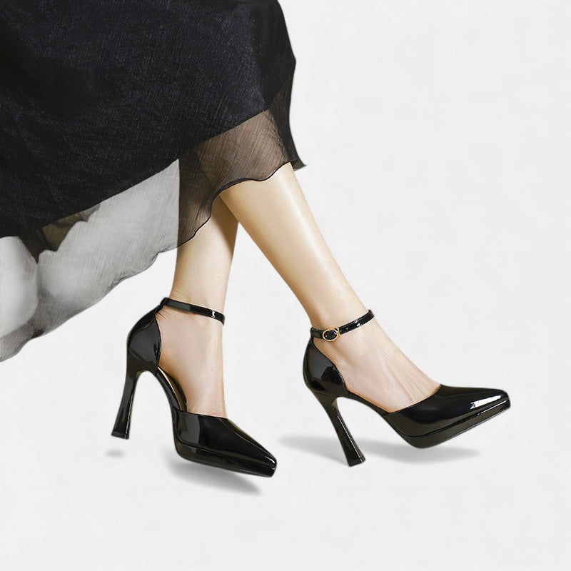Evette Leather Court Shoes