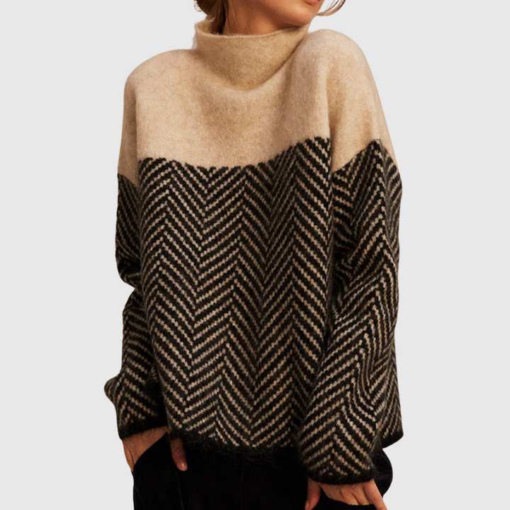 Norah | Cotton Jumper with Stand-Up Collar