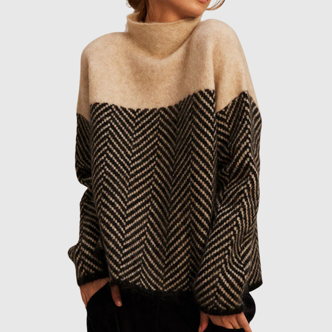 Norah | Cotton Jumper with Stand-Up Collar