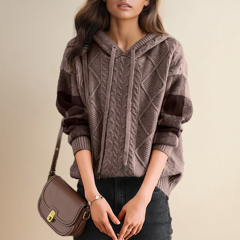 Emily | Cable-Knit Hoodie