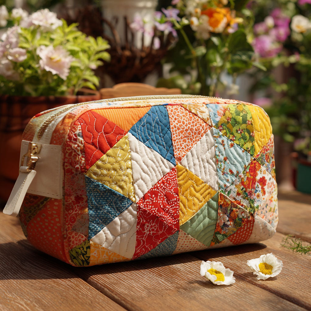 Colour Groove Quilted Makeup Bag