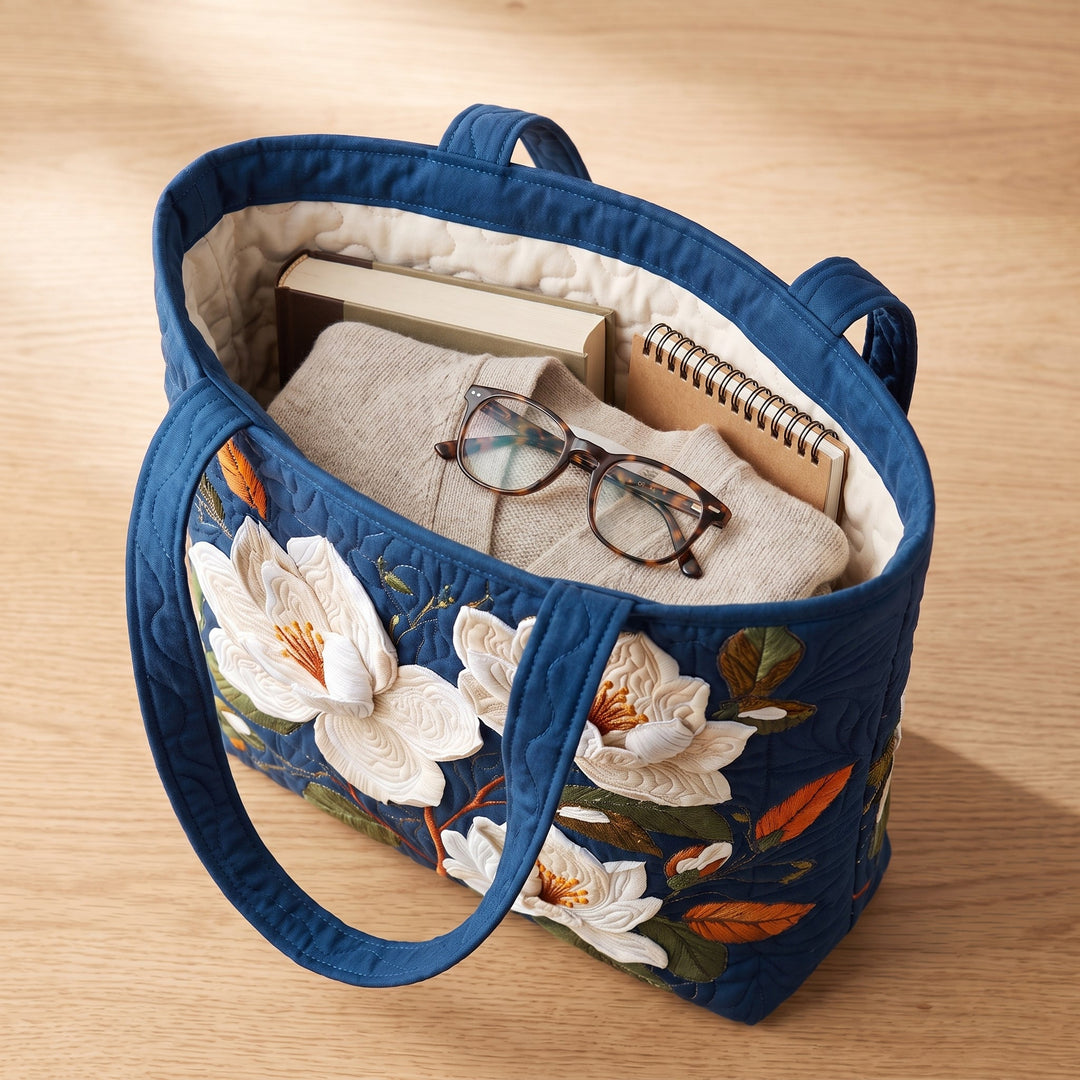 Delicate Magnolia Artisan Quilted Bag