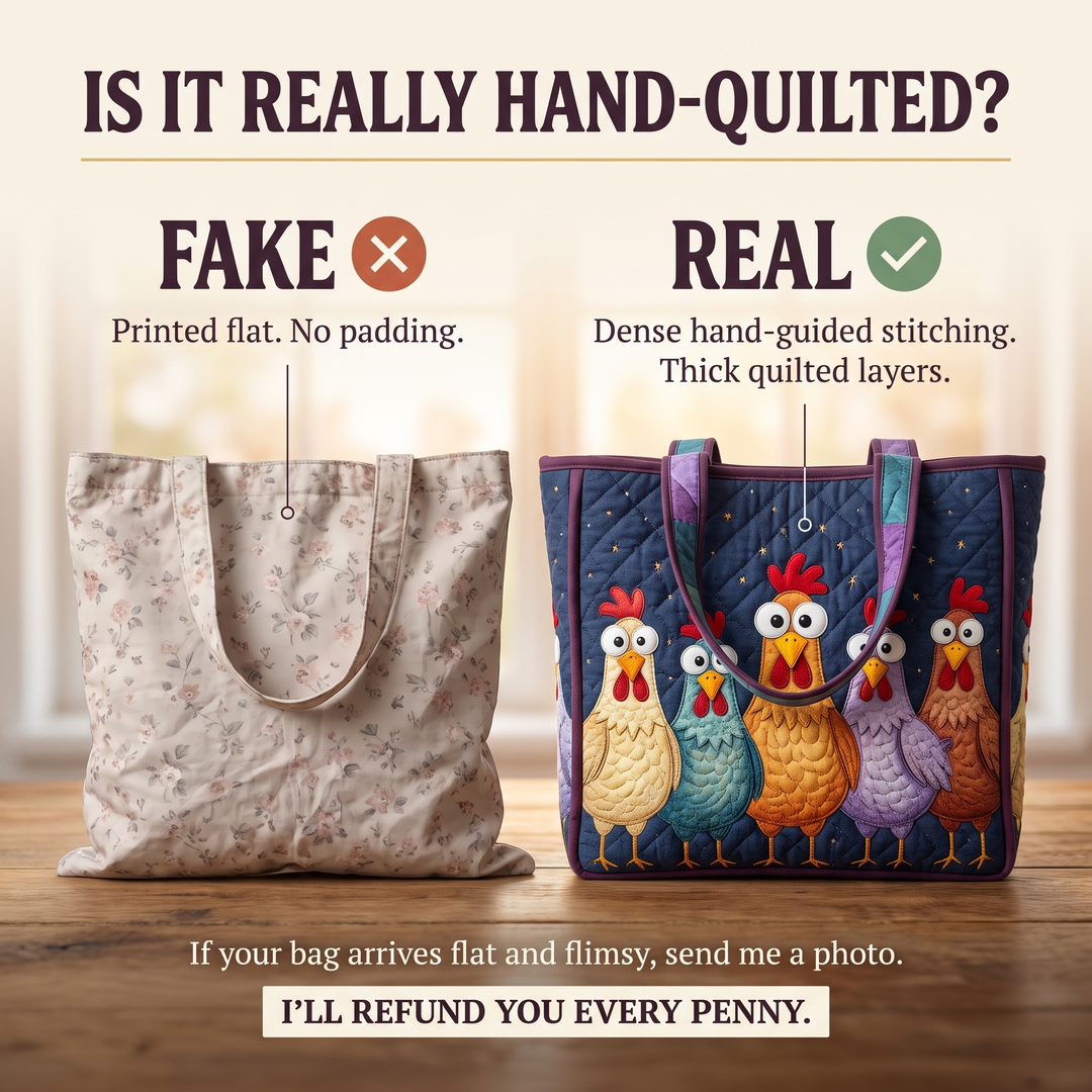 Five Colourful Chickens Artisan Quilted Bag