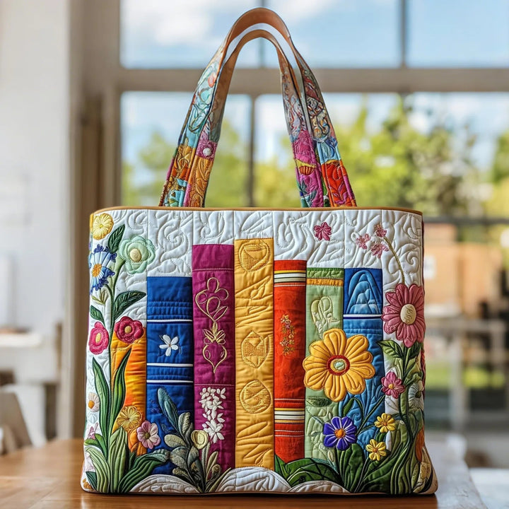 Floral Library Artisan Quilted Bag