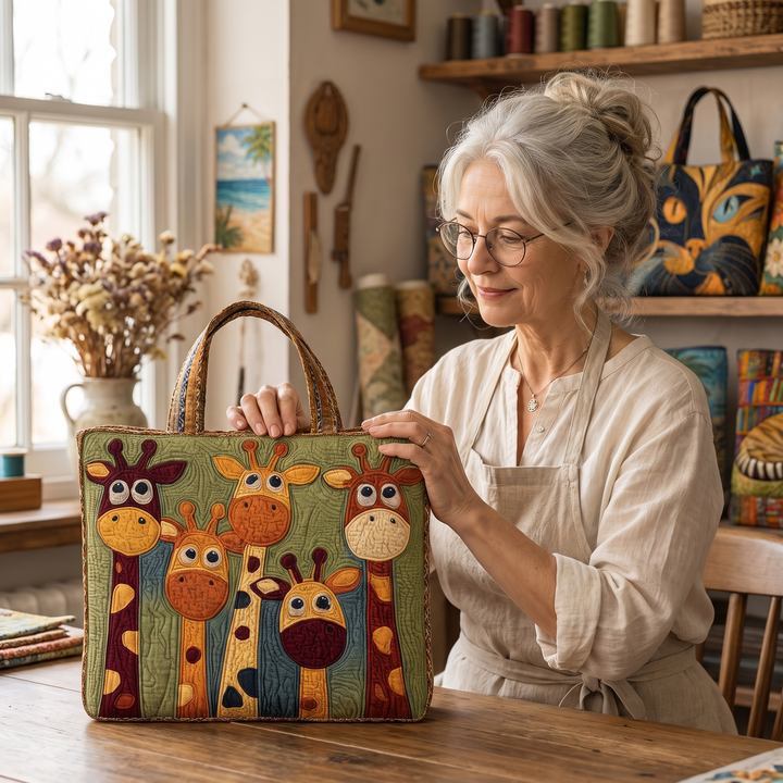 Giraffe Artisan Quilted Bag