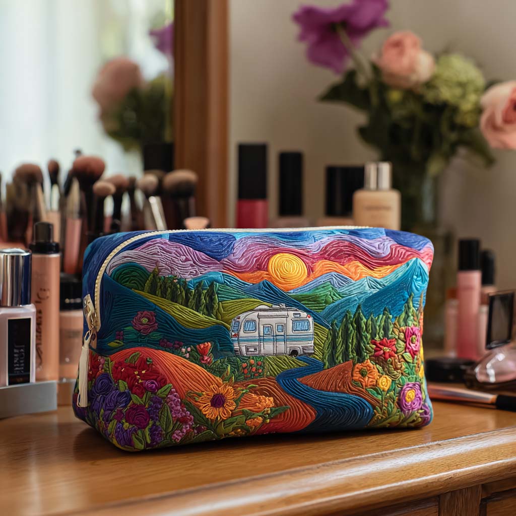 Road of Colours Quilted Makeup Bag
