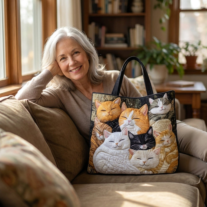 Sleeping Kittens Artisan Quilted Bag