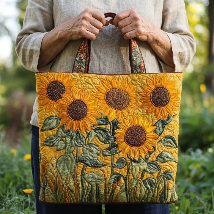 Sunflowers Artisan Quilted Bag