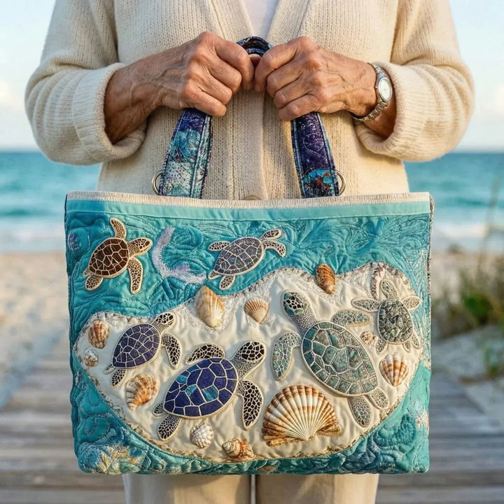 Turtle Love Artisan Quilted Bag