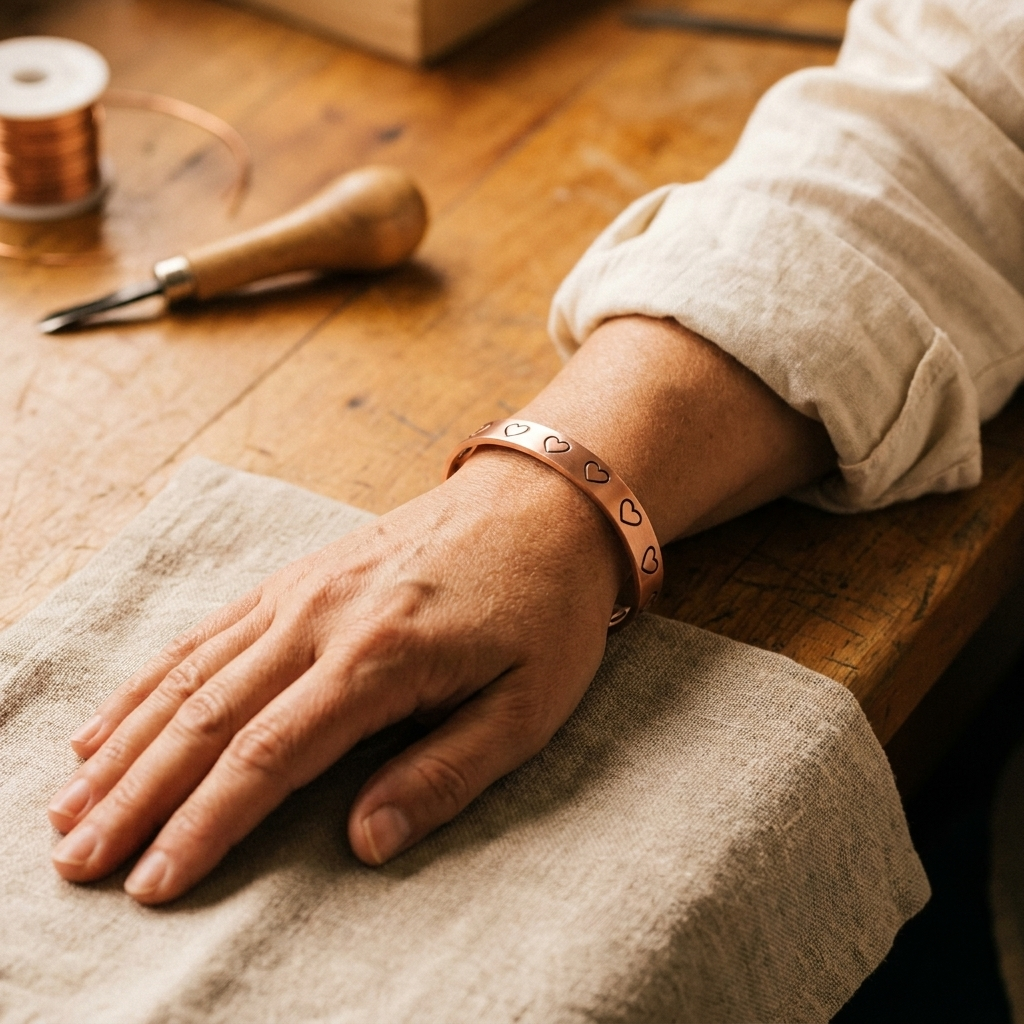 Copper Bracelet Hearth