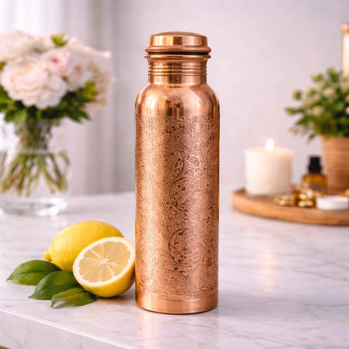 950 ml Engraved Copper Water Bottle