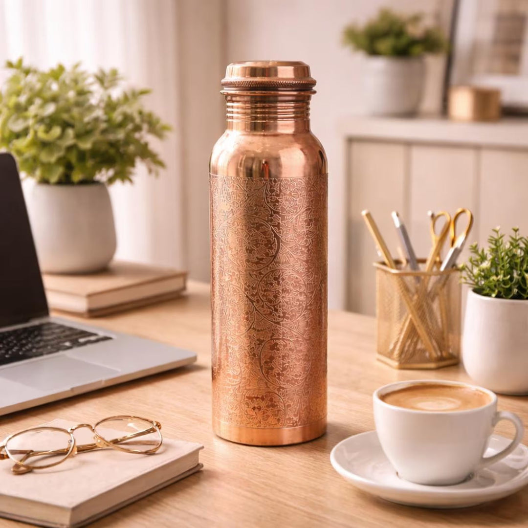 950 ml Engraved Copper Water Bottle