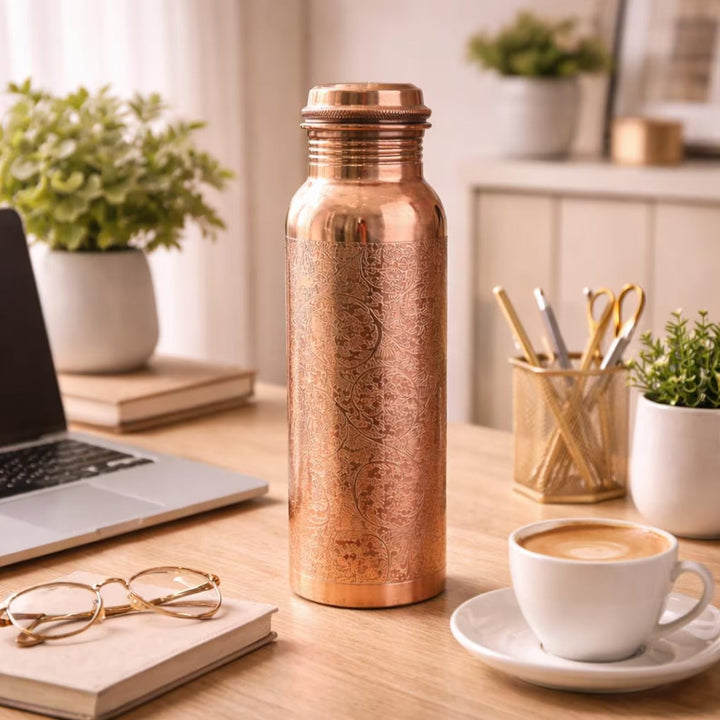 950 ml Engraved Copper Water Bottle