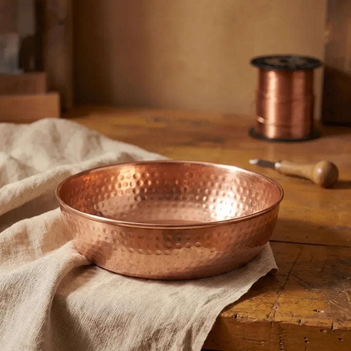 Hand-Hammered Serving Copper Bowl