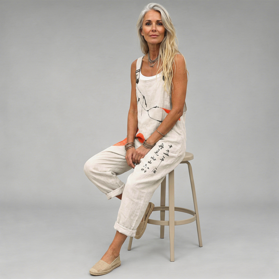 Dungarees with Ink Print